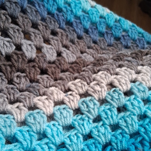 Handmade Blue and Gray Afaghan